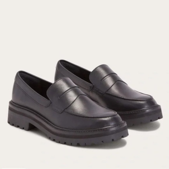 NEW Everlane The Lug Loafer Black Leather Size 9 - Picture 1 of 9